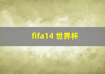 fifa14 世界杯